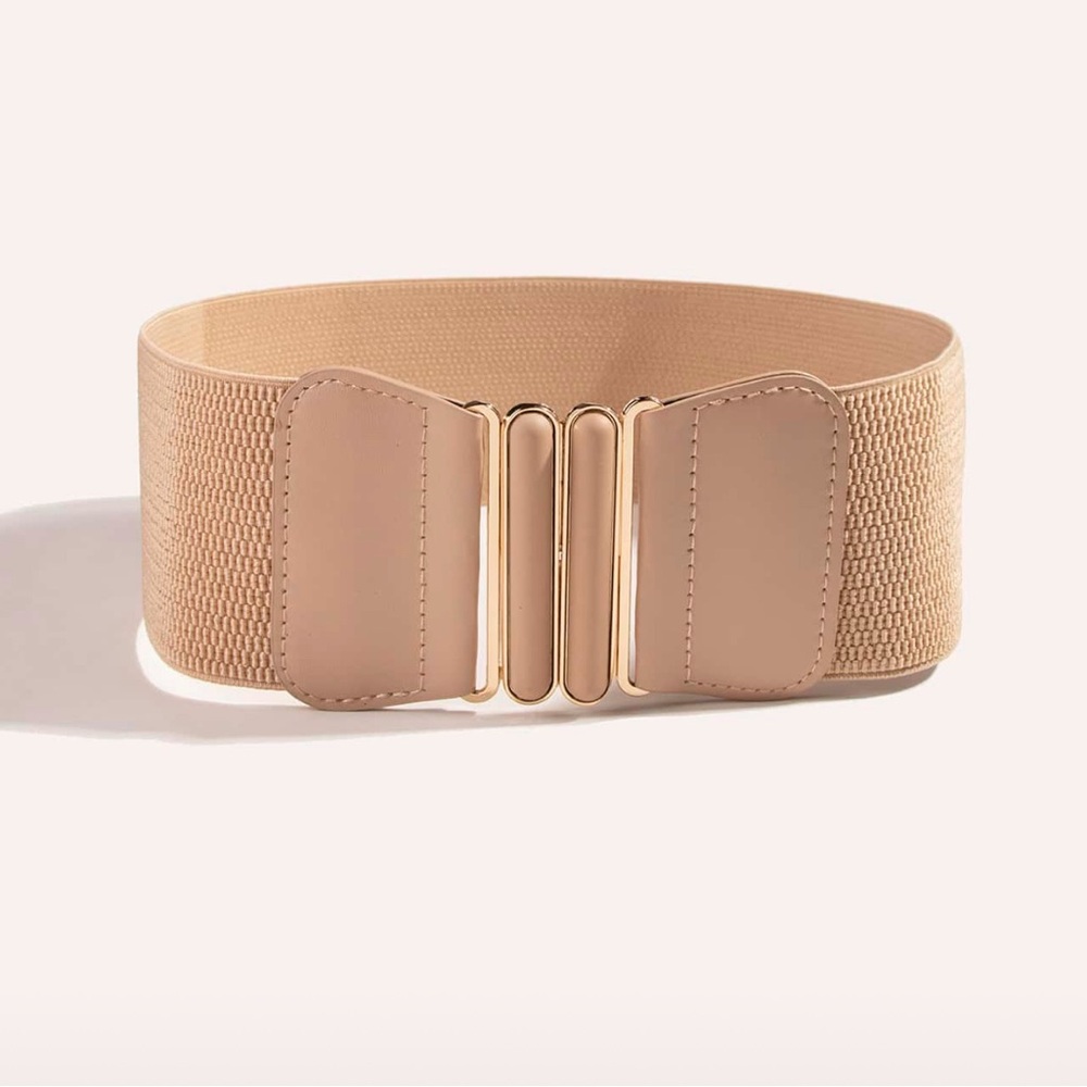 Stretchy Wide Waist Belt tan